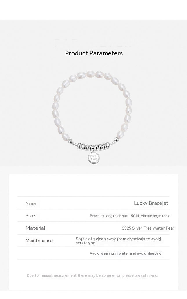 Pearl Bracelets Freshwater White Pearl Bracelet for Women Sterling Silver Pearl Jewelry Gift