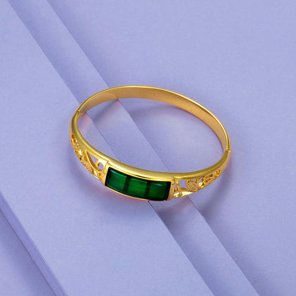 Wedding Bridal Jewelry Gold Plated Bangles for Women Gold Bangle Round Bangle Bracelet