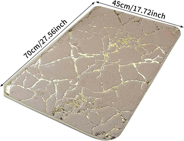 Bath Mat, Marble Texture Bath Rug, Quick Dry Non Slip Polyester Rectangle Bathroom Mat, Cushion Rug For Home Bathroom