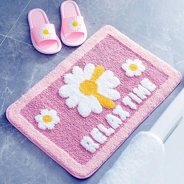 Pink Bathroom Rugs Non-slip Shower Bath Rugs Bath Mat For Bathroom Tub Outdoor Area Rugs