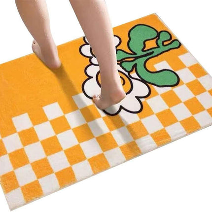 Non-Slip Bathroom Rug | Soft Shaggy Bath Mat | Absorbent Area Rug | Runner Rug Pad
