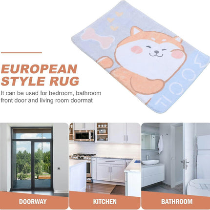 Cartoon Bathroom Rug Animal Doormat - Non-Slip Kitchen Bath Mat Runner - Machine Washable Polyester