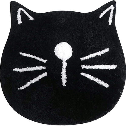 Cartoon Cat Bath Mat Absorbent Non-slip Fluffy Bathroom Mat Living Room Entrance Black Carpet