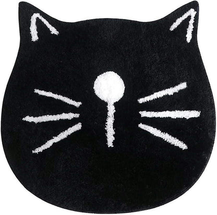 Cartoon Cat Bath Mat Absorbent Non-slip Fluffy Bathroom Mat Living Room Entrance Black Carpet