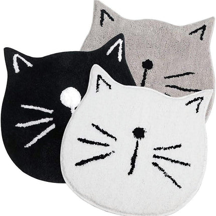 Cartoon Cat Bath Mat Absorbent Non-slip Fluffy Bathroom Mat Living Room Entrance Black Carpet