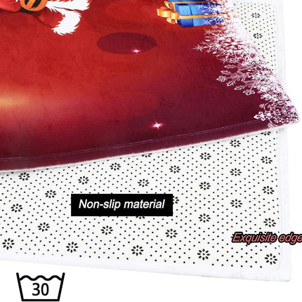 Christmas Rug 40x120cm Santa Claus Doormats Non-slip Runner Area Rugs Living Room Rugs Bath Mats Kitchen Mat Home Bedroom Decoration