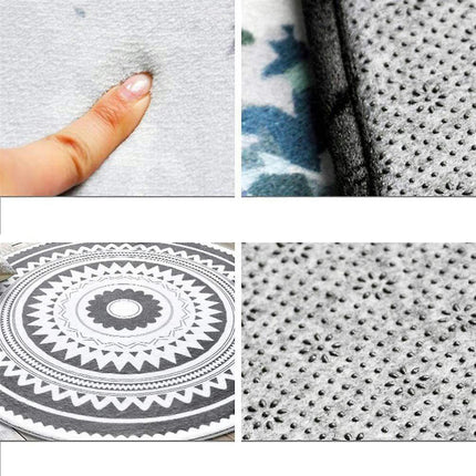 Round Area Rug Modern Non-slip Bath Mat Living Room Bathroom Kitchen Home Decor