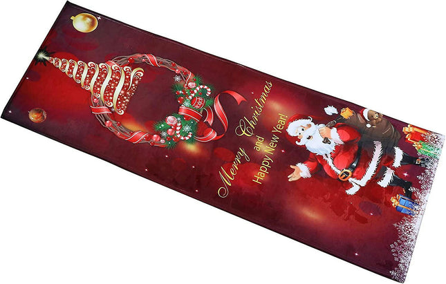 Christmas Rug 40x120cm Santa Claus Doormats Non-slip Runner Area Rugs Living Room Rugs Bath Mats Kitchen Mat Home Bedroom Decoration
