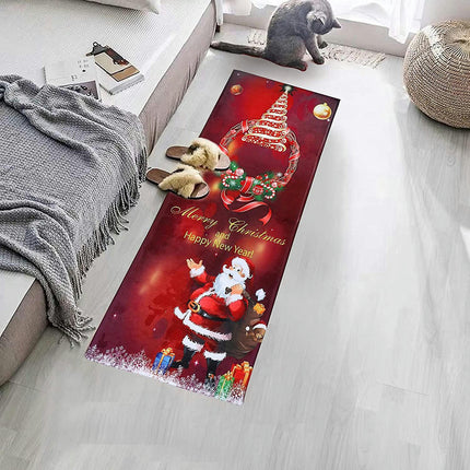 Christmas Rug 40x120cm Santa Claus Doormats Non-slip Runner Area Rugs Living Room Rugs Bath Mats Kitchen Mat Home Bedroom Decoration
