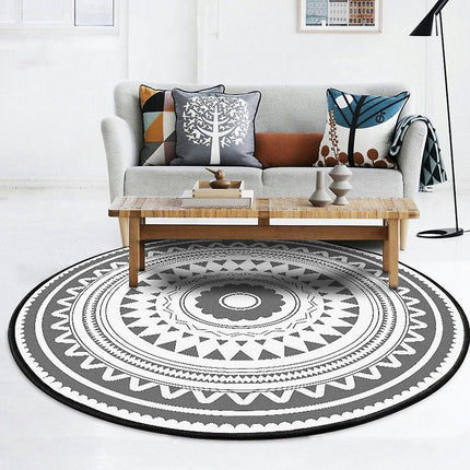 Round Area Rug Modern Non-slip Bath Mat Living Room Bathroom Kitchen Home Decor