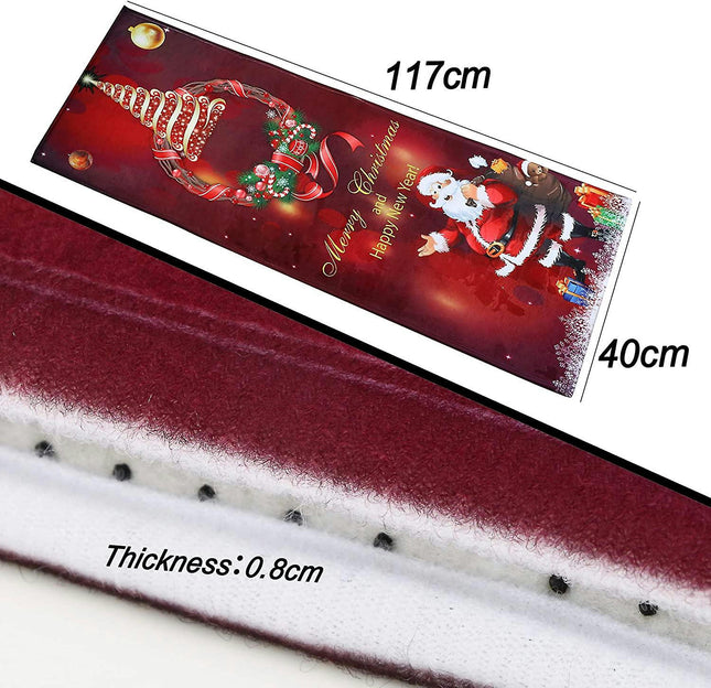 Christmas Rug 40x120cm Santa Claus Doormats Non-slip Runner Area Rugs Living Room Rugs Bath Mats Kitchen Mat Home Bedroom Decoration