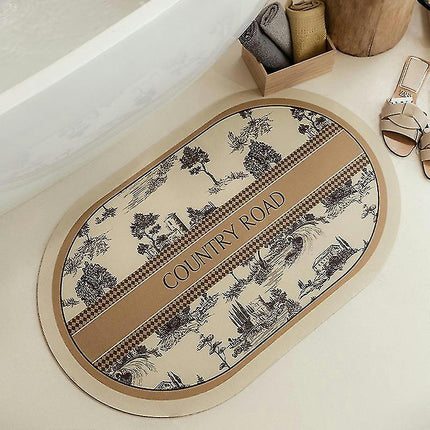 Non-slip Absorbent Bath Mat,super Absorbent Floor Mat,bathroom Rug Diatomite Microfiber Machine Washable Living Room Mat
