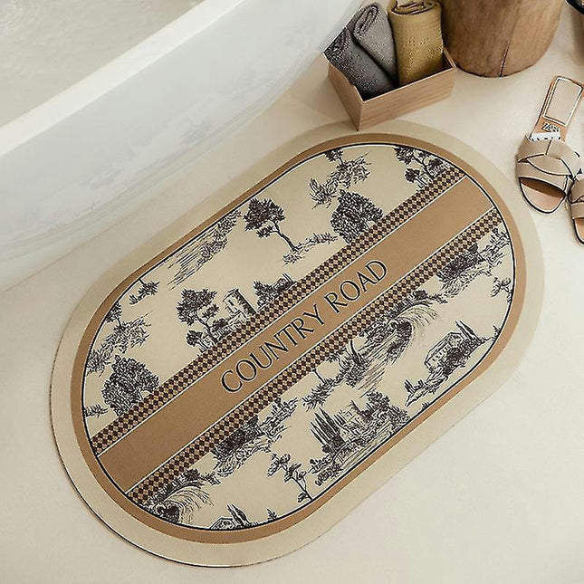 Non-slip Absorbent Bath Mat,super Absorbent Floor Mat,bathroom Rug Diatomite Microfiber Machine Washable Living Room Mat