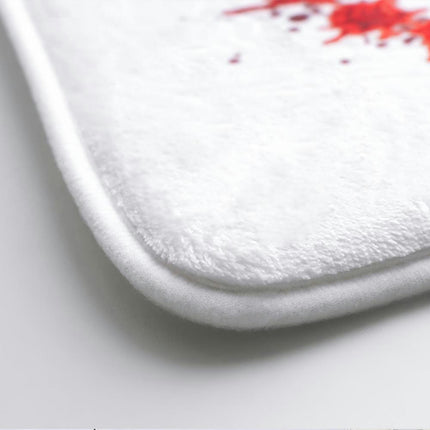 Halloween Bath Mats Bloody Mats Red Scary Floor Mats, Home Bathroom Blood Footprint Mats Non-Slip Mats Floor Rugs