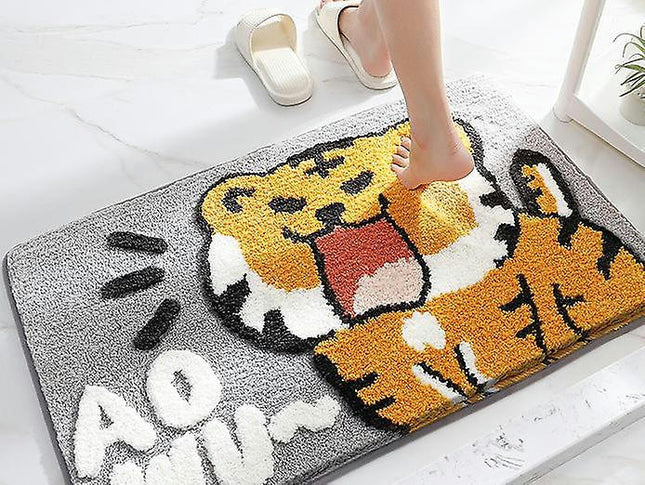 Bath Mat  Tiger Cartoon Home Bathroom Floor Mat  Absorbent Anti-slip Bath Mats Soft Floor Mat 40*60cm