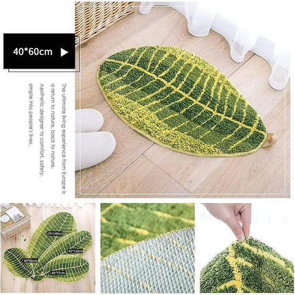 Green Leaf Soft Non-slip Bath Mat Bath Mat Shower Mat Doormat Carpet For Bathroom Kitchen Living Room Bedroom