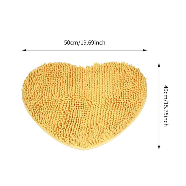 Bath Mat Chenille Heart Shaped Door Mat Bathroom Toilet Living Room non-slip mat