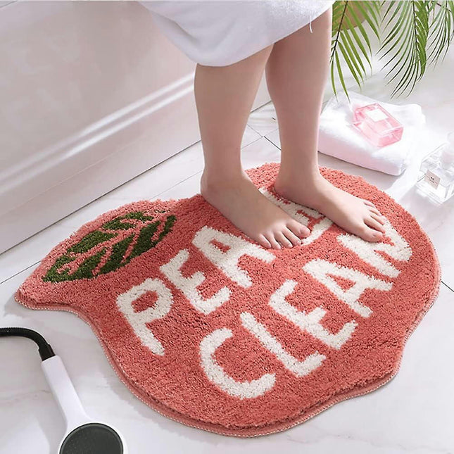 Peach Bath Mat Funny Cute Bath Mat Non-slip Washable Foot Mat Doormat For Bathroom Bedroom Kitchen Living Room