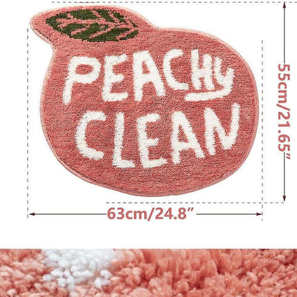 Peach Bath Mat Funny Cute Bath Mat Non-slip Washable Foot Mat Doormat For Bathroom Bedroom Kitchen Living Room