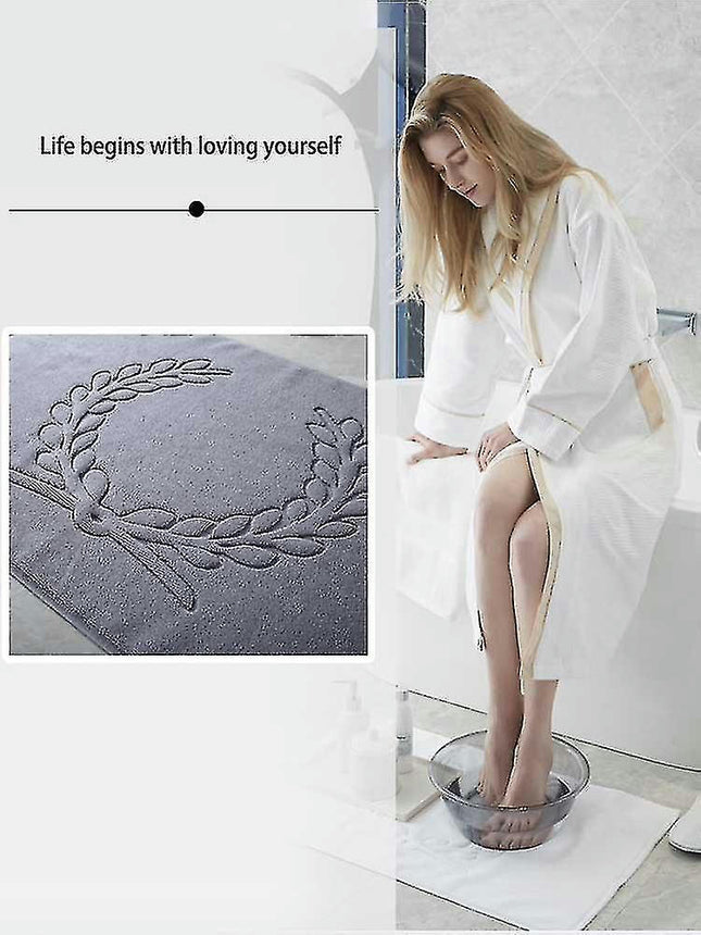 Bath Mats Rugs 1pc Cotton Bath Mat Floor Towel Gray Bathroom Carpets Absorbent Toilet Rug Home Bath Mats Gray
