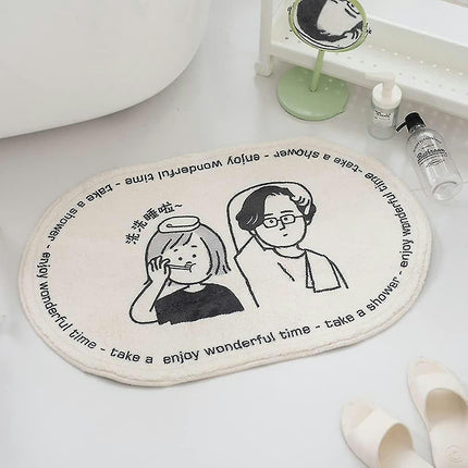 Soft Comfortable Cartoon Bath Rug Living Room Non-Slip Cute Doormat Bedroom Durable Kitchen Mat