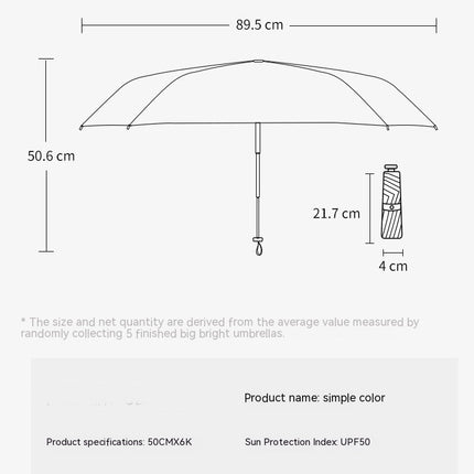Travel Umbrella Lightweight Small Compact Sun&Rain Waterproof Parasol with UV Protection