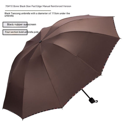 Compact Travel Folding Umbrella Waterproof,Rain/Sun UV Protection Men's Large Umbrella