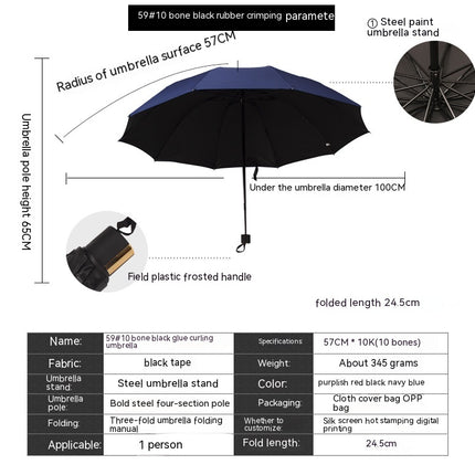 Compact Travel Folding Umbrella Waterproof,Rain/Sun UV Protection Men's Large Umbrella