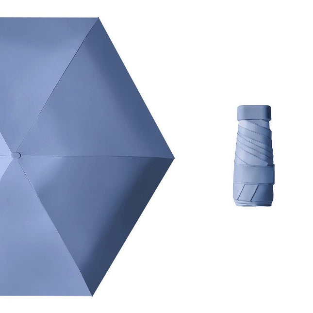 Mini Travel Sun Umbrella With Case, Small Compact UV Protection Umbrella for Sun and Rain Umbrella