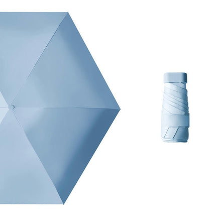 Mini Travel Sun Umbrella With Case, Small Compact UV Protection Umbrella for Sun and Rain Umbrella