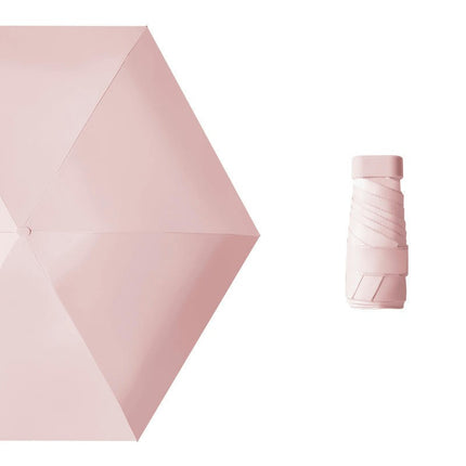 Mini Travel Sun Umbrella With Case, Small Compact UV Protection Umbrella for Sun and Rain Umbrella