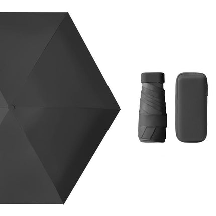 Mini Travel Sun Umbrella With Case, Small Compact UV Protection Umbrella for Sun and Rain Umbrella
