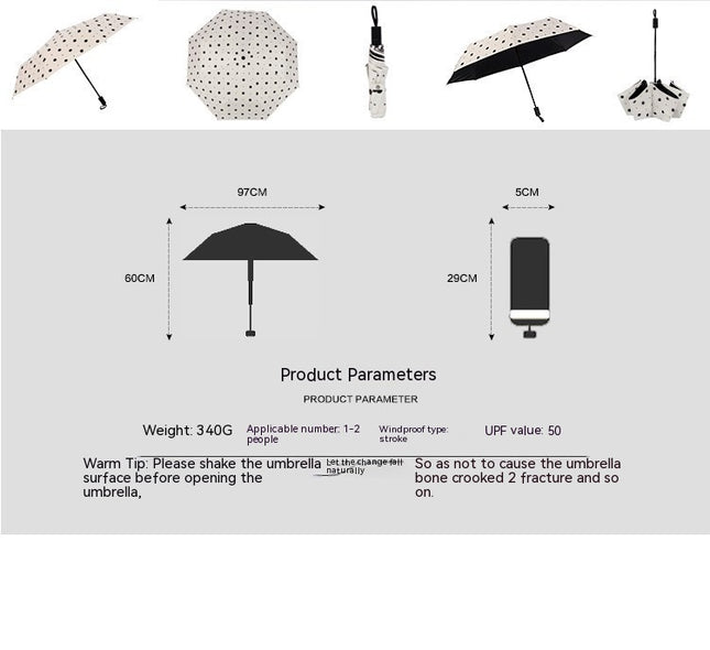 Folding Umbrella for Women Sunny And Rainy Umbrella Sun Protection Umbrella Anti-UV Umbrella