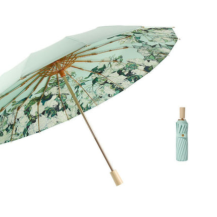 UV Sun Umbrella Compact Folding Travel Umbrella for Windproof, Rainproof with Anti-UV