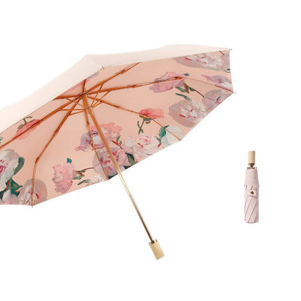 UV Sun Umbrella Compact Folding Travel Umbrella for Windproof, Rainproof with Anti-UV