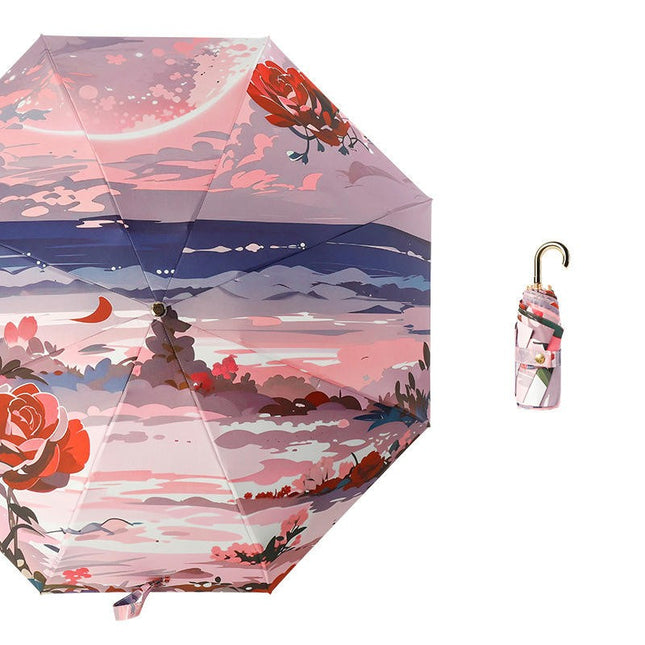 Mini Travel Umbrella Sun&Rain Lightweight Small for Pocket Parasol  UV Protection Travel Umbrella