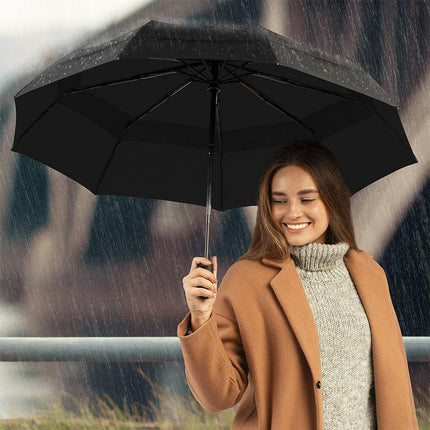 Windproof Travel Umbrellas for Rain Portable Folding Wind Resistant Large Womens Mens Umbrella