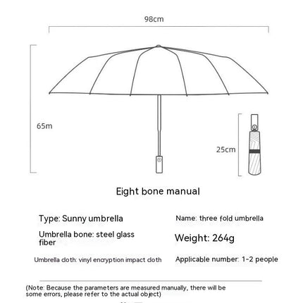 Windproof Lightweight Folding Portable Sun and Rain Umbrellas for Women Men UV Umbrella