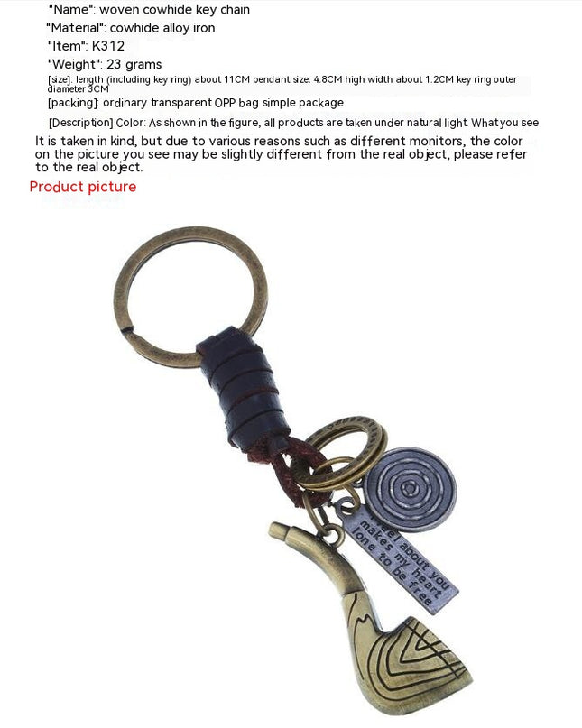 Keychains for Women Men Genuine Leather Key Holder Car Keychains package Key Chain