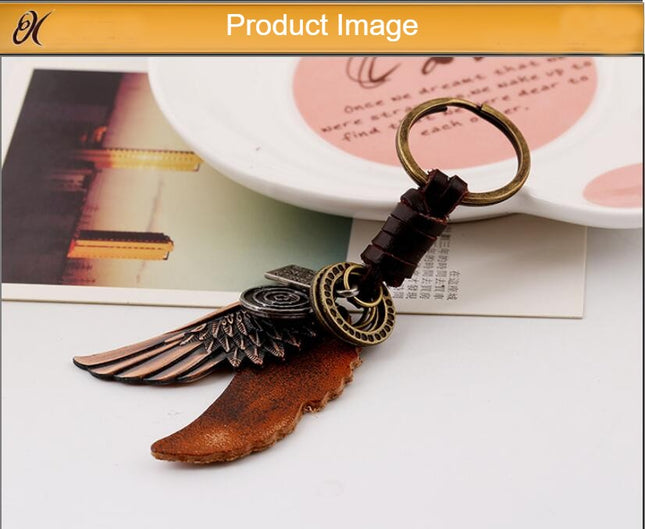 Leather Car Keychain Key Chain Holder for Men and Women Retro Keychain Key Ring