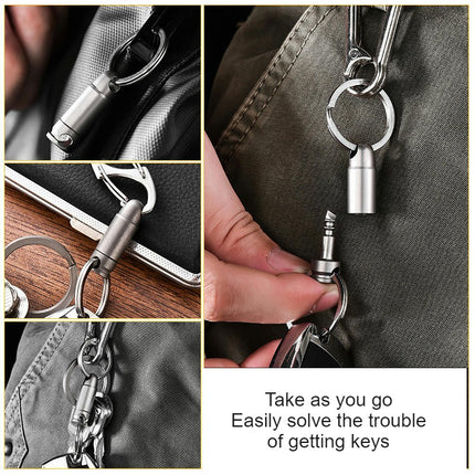 Keychain, Pull Apart Detachable Keychain with Stainless Steel Key Ring for Men and Women