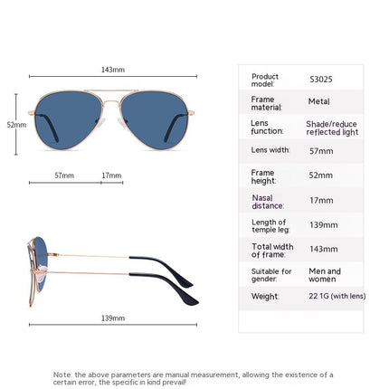 Polarized Aviator Sunglasses for Men and Women, Metal Frame Sun glasses with UV Protection