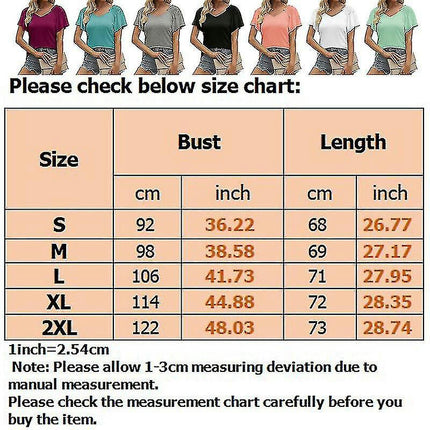 Ladies V Neck T Shirt Summer Tops Off Shoulder T-shirt Short Sleeve Tunic Blouse