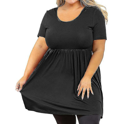 Ladies Crew Neck T-shirt Summer T Shirts Short Sleeve Tops Lounge Pullover Plus Size