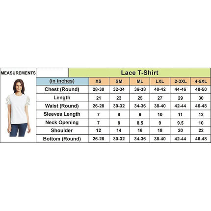 Ladies Summer Short Sleeve T Shirt Tops Womens Plain Lace Blouse Tee Plus Size