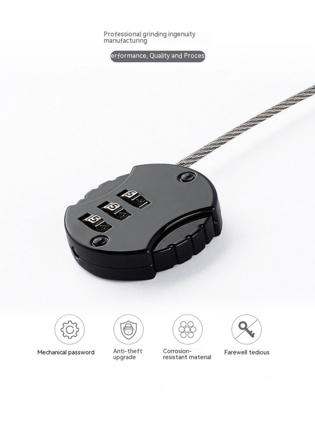 Luggage Lock Combination Padlocks Luggage Locks Mini Code Lock, Wire Rope Lock, Padlock for Luggage