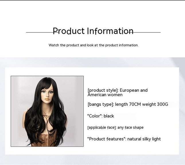 Charming Women's Long Curly Full Hair Wig Long Wavy Wigs for Women Wigs with Bangs