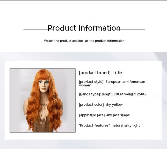 Long Wavy Wigs for Women, Long Synthetic Hair Wig with Small Lace, Cosplay Wig