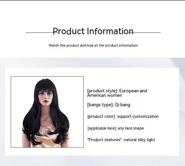 Charming Wig Long Wigs for Women Bangs Parting Natural Heat Resistant Synthetic Wigs for Women