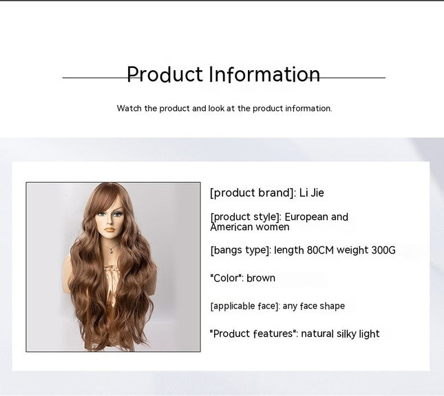 Long Wavy Wig for Women Curly Wavy Wig Natural Looking Synthetic Heat Resistant Fiber Wig for Daily Party
